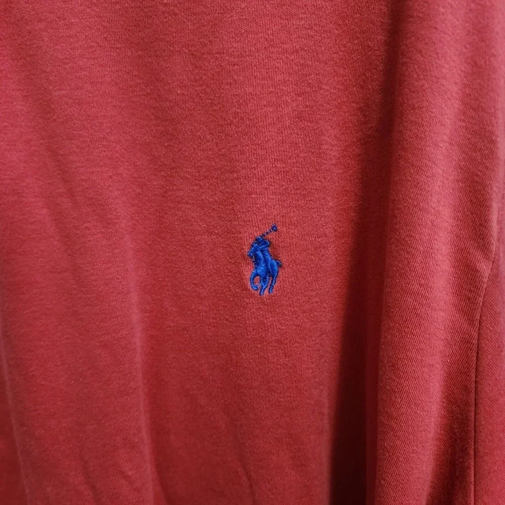Polo Ralph Lauren Red Short Sleeve‎ Polo Shirt Size 2XLT Blue Pony 100% Cotton